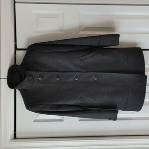 Marcona Wool  Blend Pea Coat Charcoal Grey Size Small